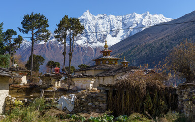 Ancient Monastery Nestled Beneath Snowy