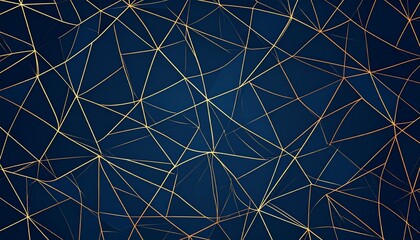 Abstract Geometric Network Pattern with Interconnected Lines on a Dark Blue Background