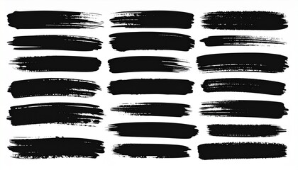 Black Brush Stroke Textures for Artistic and Design Projects