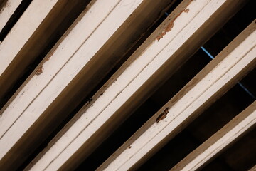 Old Wood Texture with Brown Grain Pattern arranged diagonally as Design Background