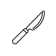 Fototapeta premium Cheese knife in minimal line art style on white background 