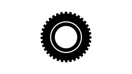 Black silhouette of a car tire tread vehicle wheel