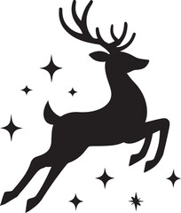 Elegant Deer Silhouette Vector Collection – Standing and Jumping Deer Designs