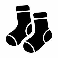 Pair of simple black and white socks for toddler or children clothing