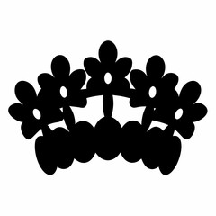 Stylized Floral Arrangement in Black and White Simplistic Botanical Illustration