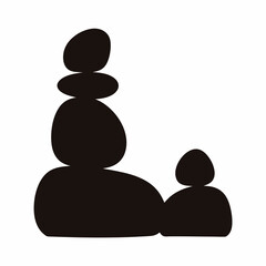 Minimalist Zen Stone Tower Silhouette Graphic for Serenity and Balance Design