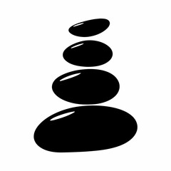 Zen stone stack illustrating relaxation, harmony and equilibrium on a white background