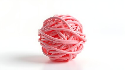 Rubber Band Ball Isolated on White Background