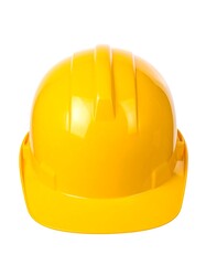 Bright yellow protective headgear against a clean white background
