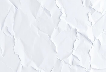 Obraz premium Close-up of crumpled, aged white paper texture, empty, white paper