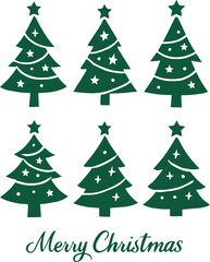Elegant Christmas Tree Silhouette Vector – Festive Holiday Design for Prints and Graphics