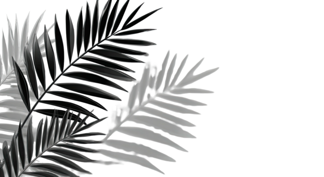 Abstract grayscale palm fronds