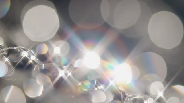 Shimmering crystal light reflections with subtle prism color dispersion, elegant abstract background