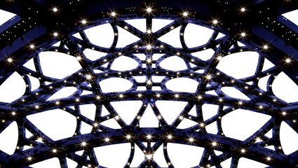 Fototapeta premium Intricate Geometric Pattern with Sparkling Lights.