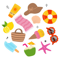 summer beach icons