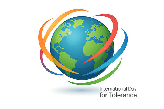 Earth globe with colorful dynamic ribbons symbolizing unity peace and global awareness for international day for tolerance event