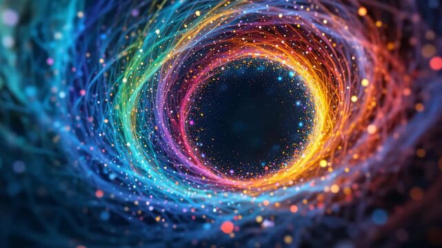 Abstract blue and green spiral fractal illustration with light texture and pattern