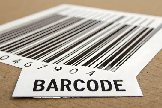 Close-up of a Barcode Label with Numbers scan product