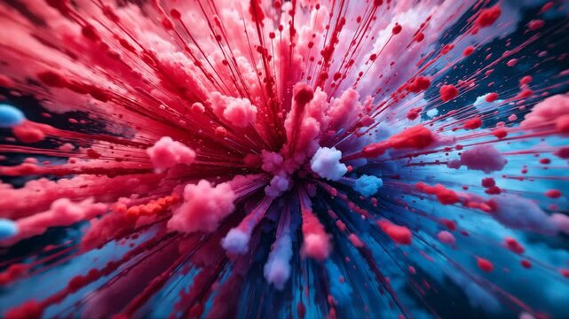 Abstract colorful fractal flower design texture with light explosion and purple space star pattern