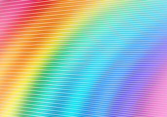 Rainbow gradient with Thousand Glass Ripple Effect, glossy wavy glass texture background, bright colorful abstract design with smooth pastel transitions and luminous reflections.