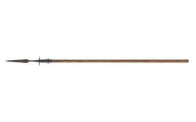 Ancient medieval spear with a wooden shaft