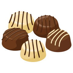  Chocolate covered bon bons with striped decoration candy