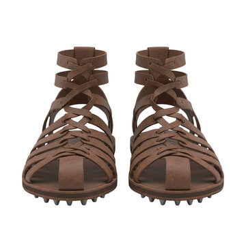 Ancient roman soldier's leather caligae sandals