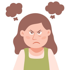  Upset angry young woman with a furious facial expression
