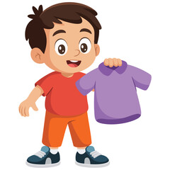  Little boy buying things at a store vector