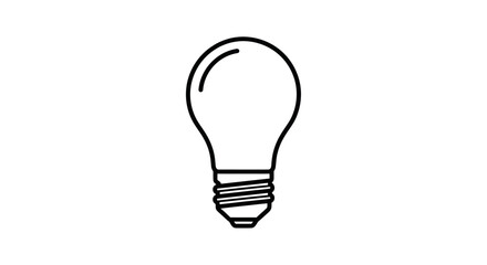 Obraz premium Outlined Simple Light Bulb Icon for Ideas and Concepts.