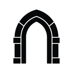 Gothic archway silhouette architectural element