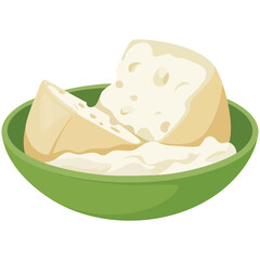 Cottage cheese and ricotta clipart dairy product vector