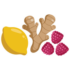 Natural cold remedies with lemon ginger mint raspberry