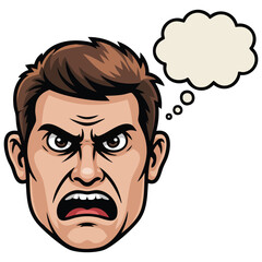 Man character with dialogue bubble communication