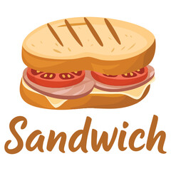 Sandwich clipart fast food flat icon