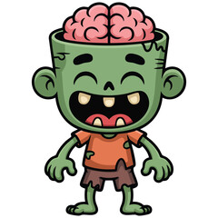 Happy monster zombie character for Halloween vector graphic