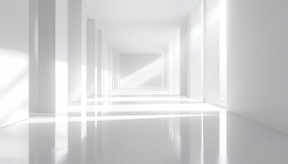 Obraz premium Bright Hallway A Serene Corridor of Light and Minimalism