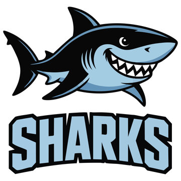 Sharks mascot logo design vector illustration on white