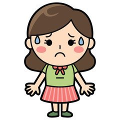 Shivering housewife feeling cold isolated vector illustration on white background