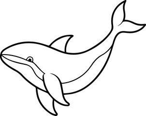 Whale outline vector for ocean and wildlife designs
