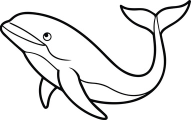 Whale outline vector for ocean and wildlife designs
