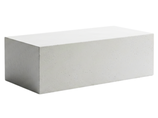 Single lightweight aerated concrete building block for construction on a transparent background