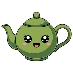 Teapot kawaii isolated illustration isolated vector illustration on white background