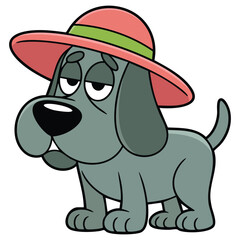 Happy cartoon dog running vector isolated vector illustration on white background