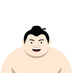 Sumo wrestler character illustration isolated vector illustration on white background