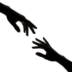 Obraz premium Two outstretched hands reaching towards each other in a gesture of connection and hope isolated on transparent background