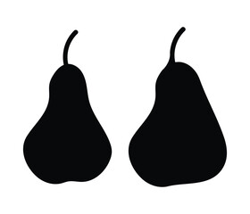 black pear icons for fruit design suite