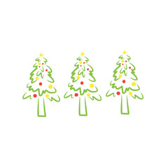 Handdrawn Christmas Pine