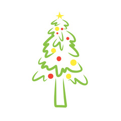 Handdrawn Christmas Pine