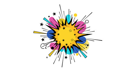 Explosion Comic Book Style Graphic Element.